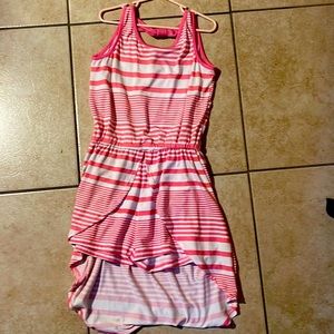 Super cute pink and white kids medium romper with skirt brand new with tags
